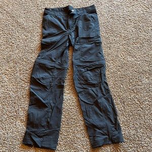 REI CO-OP convertible boys pants, gray, size 18 with adjustable waist.